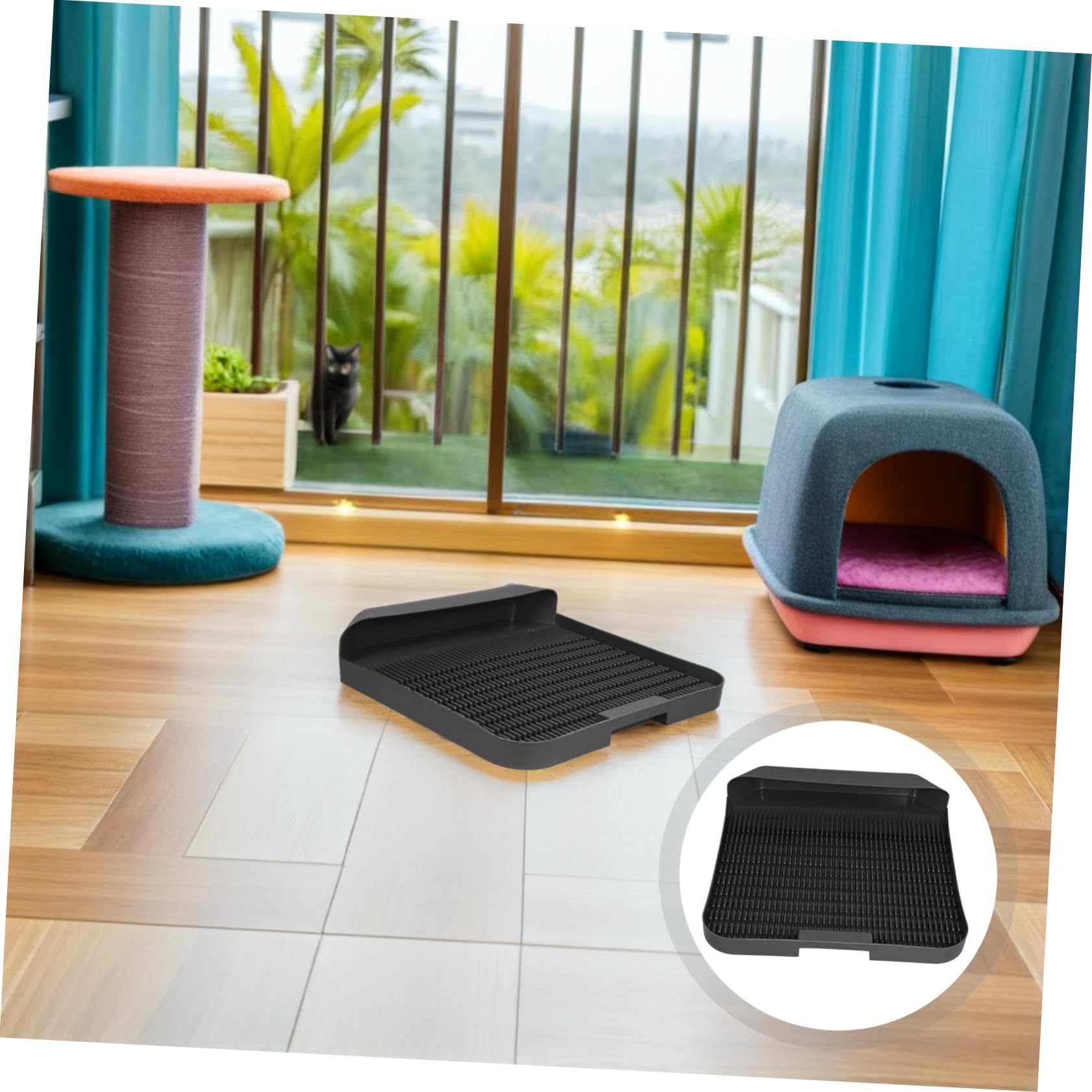 Milisten Alfombrilla De Plástico Para Caja De Arena Para Gatos Alfombrilla De Plástico Para Bandeja De Arena Para Gatos
