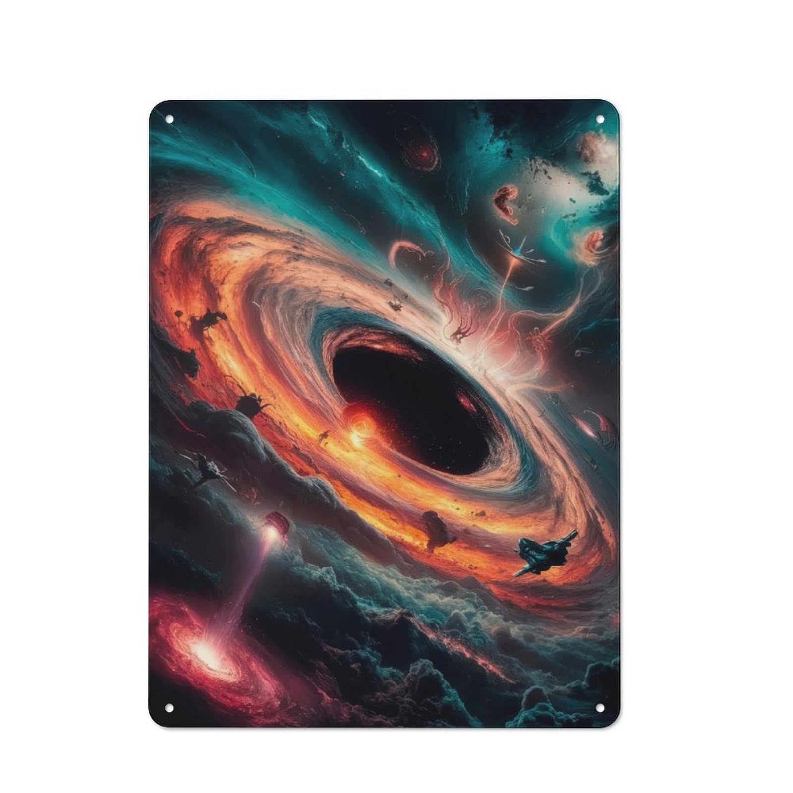 Junmoney Galactic Abyss Vintage Tin Sign 40X30cm With For Living Room Or Hallway, Gift Idea At Christmas For Home Wall Decor Collectors