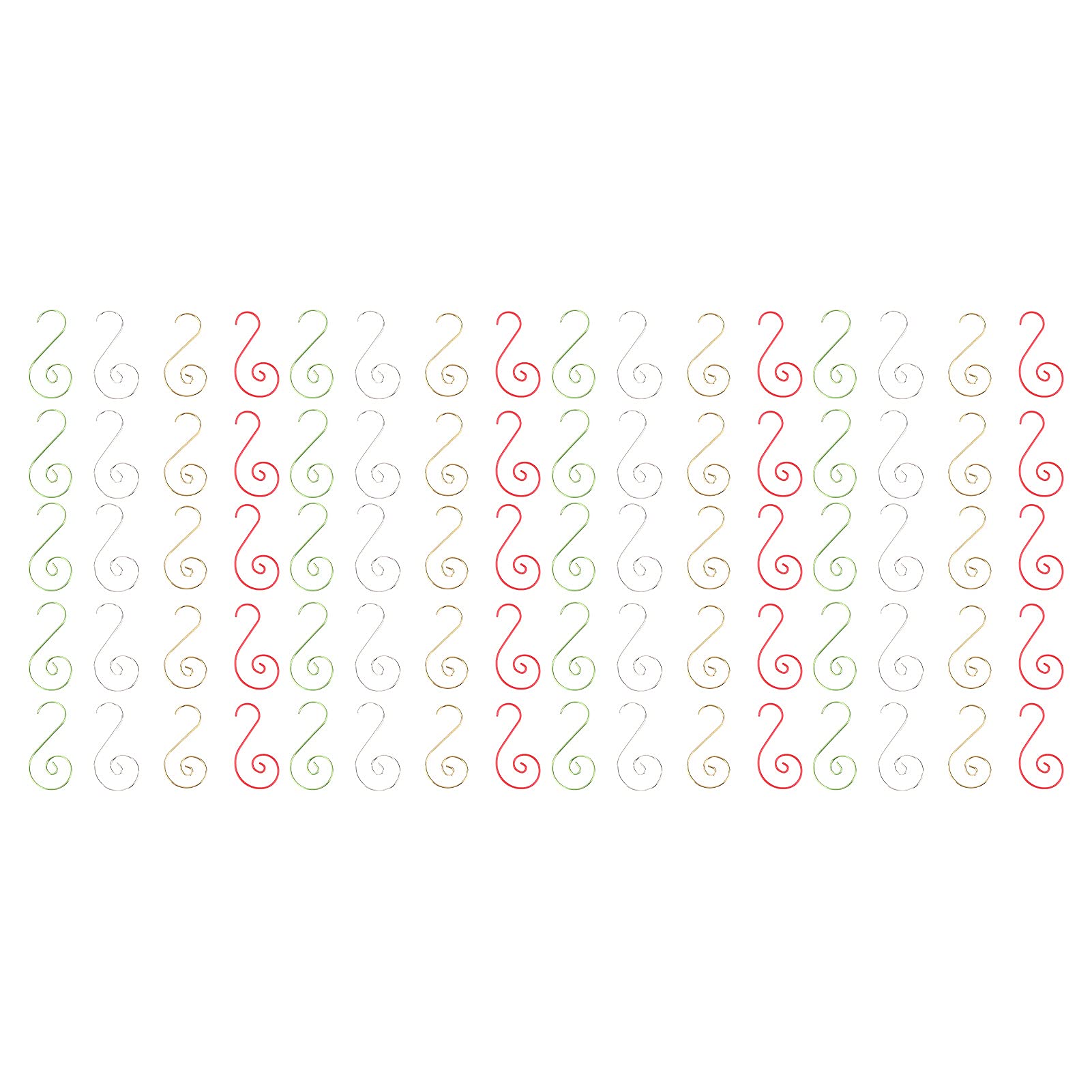 TOOLSGO 80 Pcs Colorful S Hooks Christmas Ornament Hooks Versatile Holiday Decoration Hangers for Tree Festive Decor Small Items