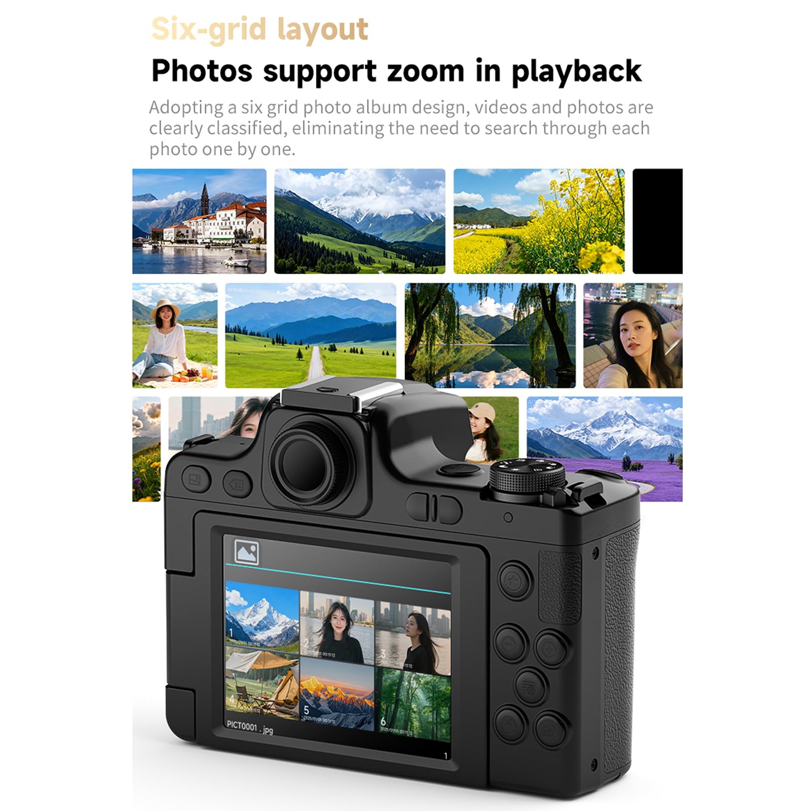 Fotocamera digitale avanzata da 68 MP con touchscreen e OTG per foto e video touchscreen