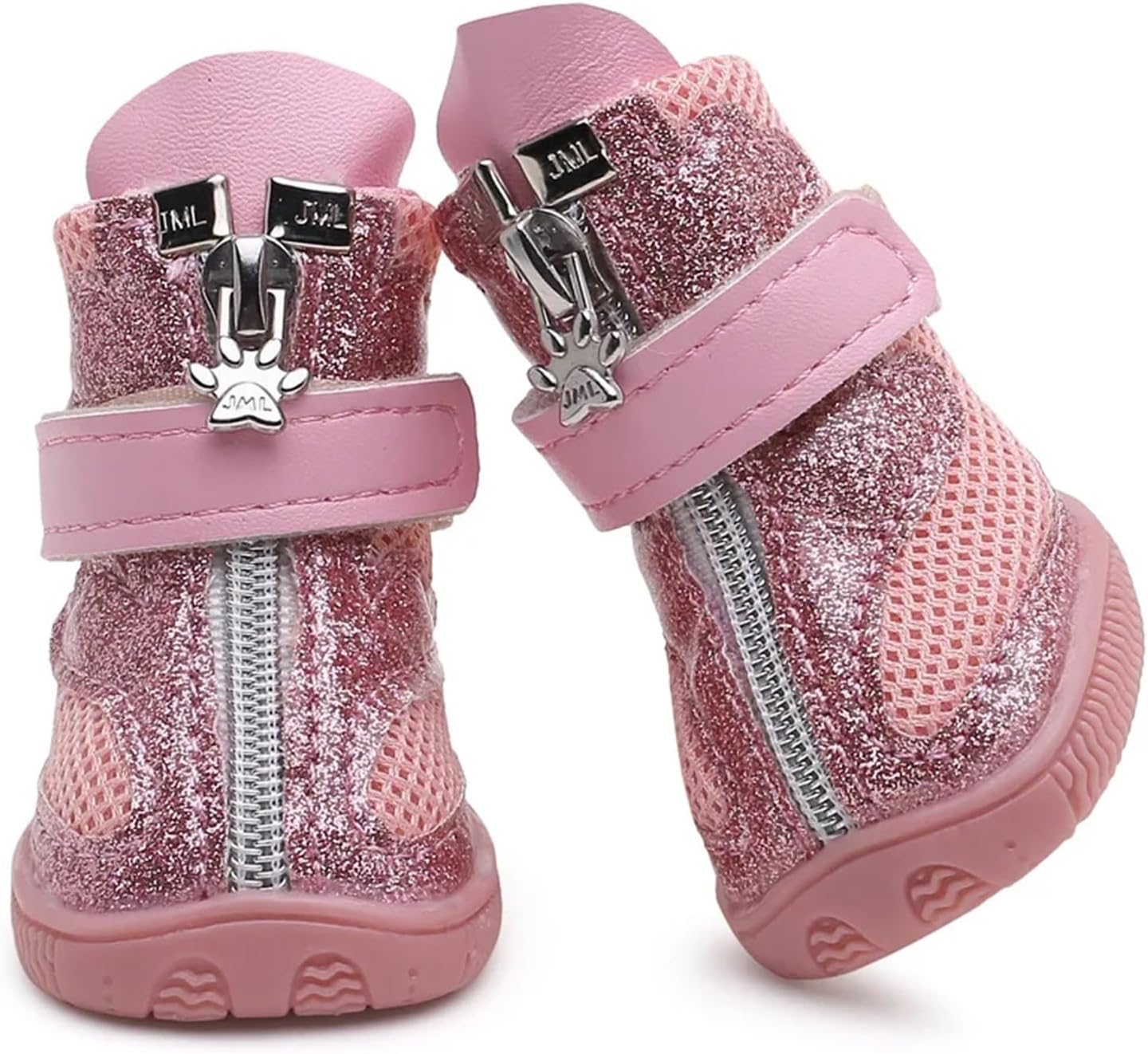 Bling Spring Summer Pet Dog Shoes Breathable Mesh Dog Boots Anti-Slip Small Dog Shoes Puppy Sandals(Silver Green,Style 5)