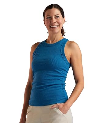 Title Nine Headlands Ribbed Tank Top Womens Slim Fit High Neck Travel Tank with UPF 50 Odor Control