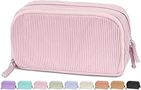 Vista 10 de Sooez Estuche de Lápices de Gran Capacidad con Funda para Bolígrafos, Bolsa de Lápiz de Corduroy Suave con 3 Compartimentos, Múltiples Bolsillos