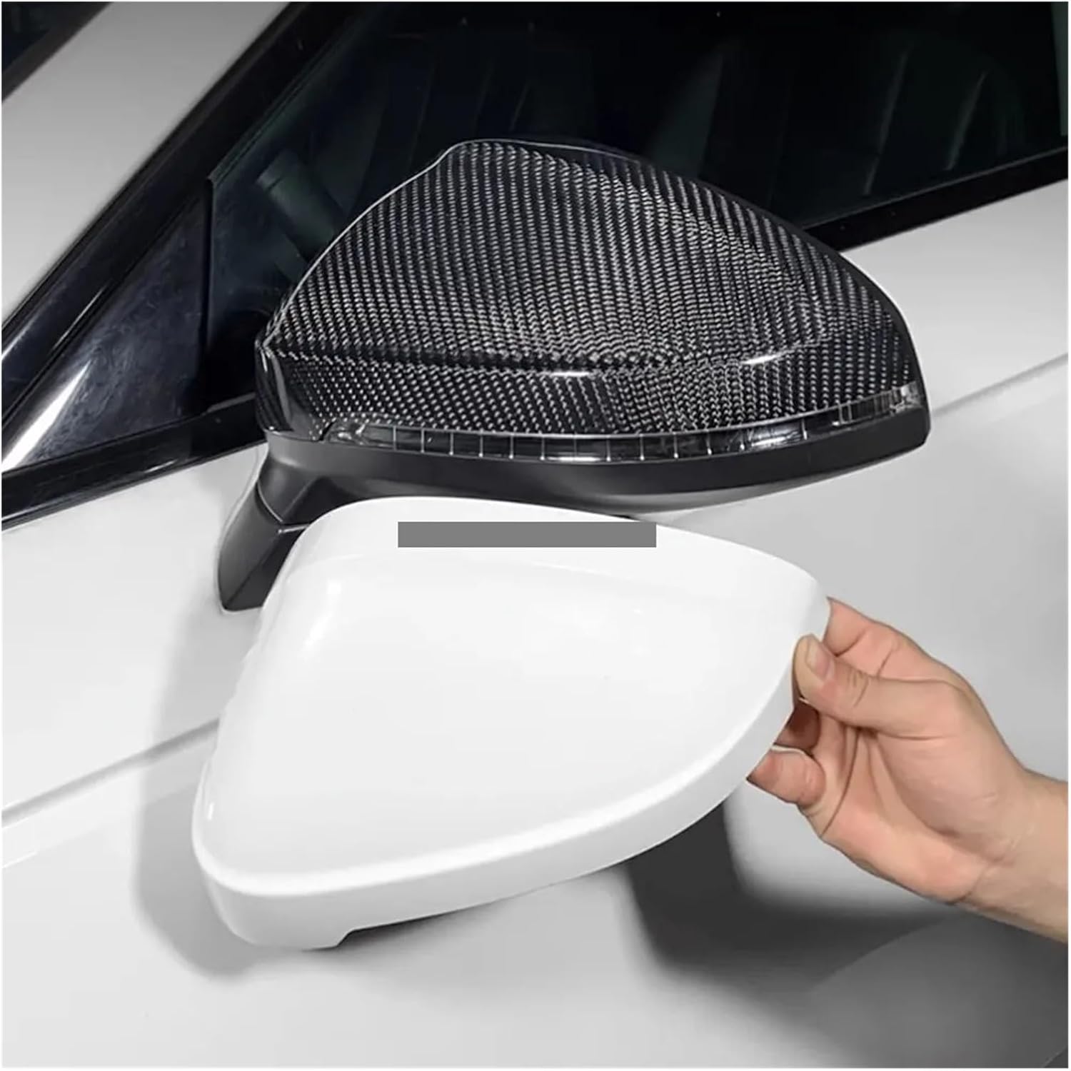 Rearview Mirror Cover Compatible For Jaguar XE XEL XF XFL XK XJL I-PACE Real Carbon Fiber Side Mirror Shells Add On Frame Replacement Case (Color : Sticker Type)