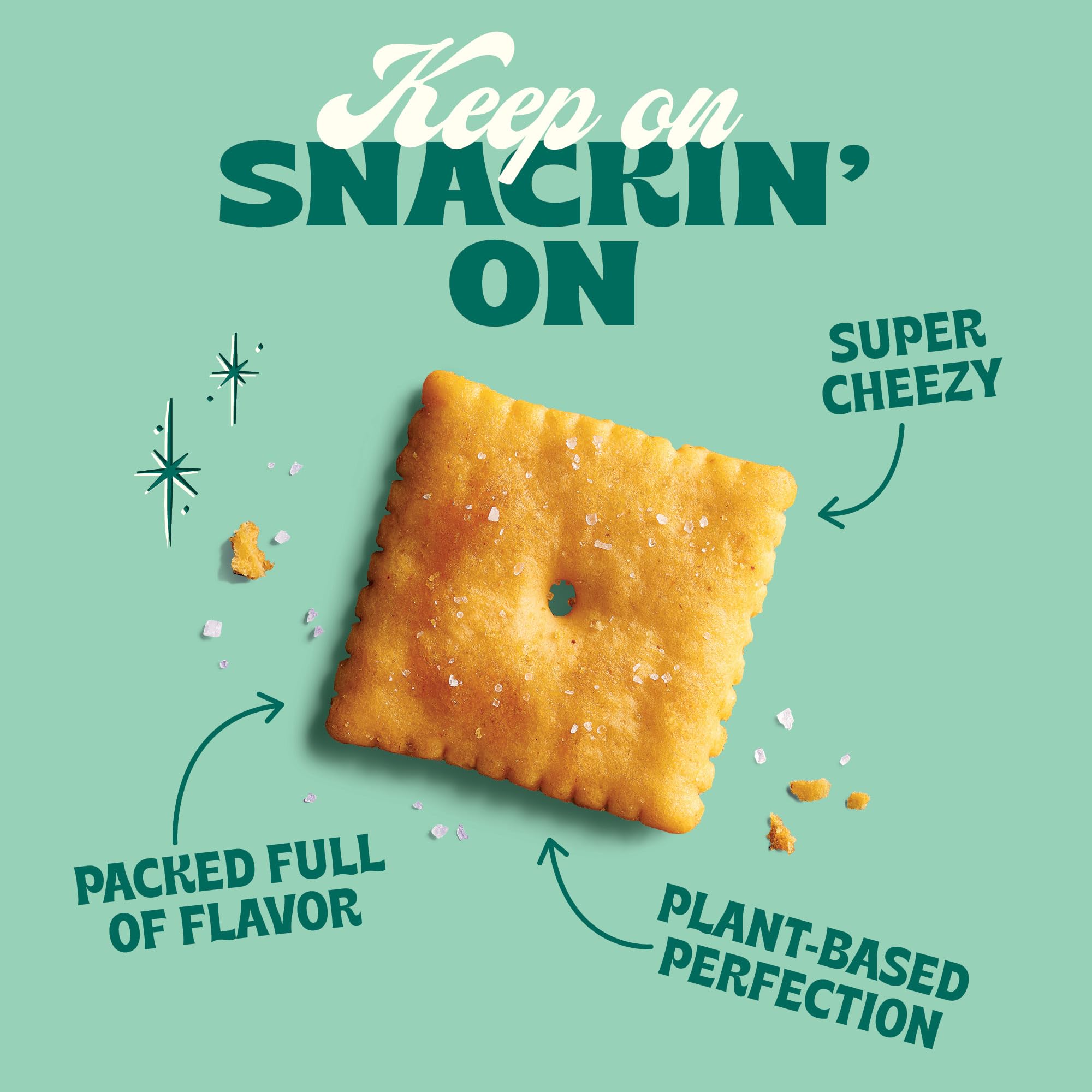 Back to Nature Cracker mit Käsegeschmack, gentechnikfrei, hergestellt aus Weizenmehl, vegan, leckere Snacks, Cheezy Square, 142 ml