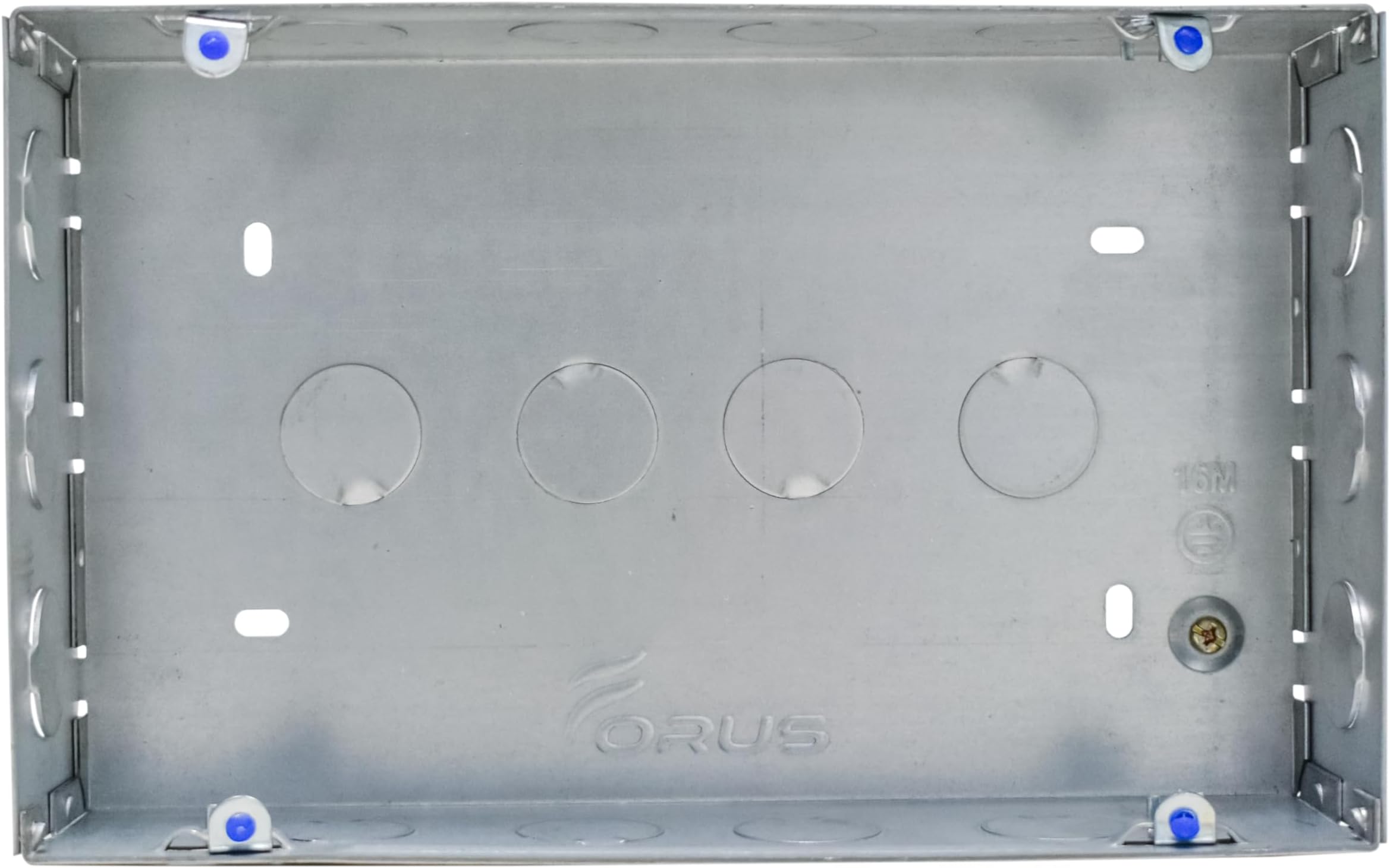 Forus 16 Module Concealed GI Modular Box | 18 Gauge Heavy Duty Galvanized Iron Junction Box | Rustproof Flush Mount Electrical Switch Box 9x6 Inch for Home & Office Wiring (1 Pc)