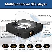 Vista 3 de Portable CD Player with Bluetooth Desktop CD Player for Home CD Music Players with Remote Control,Timer,Built-in Dual Speakers with LED Display Home