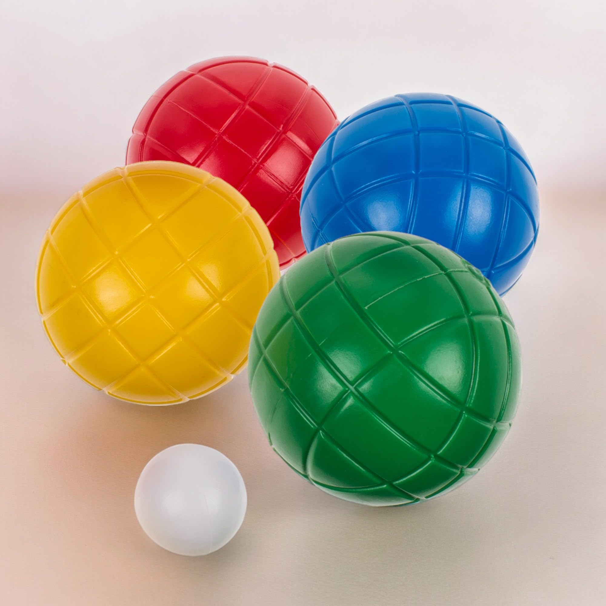 Juego De Boccia Familiar MIJOMA - 8 Bolas Fluorescentes De 7 Cm, Con Bola Blanca Y Cesta De Transporte