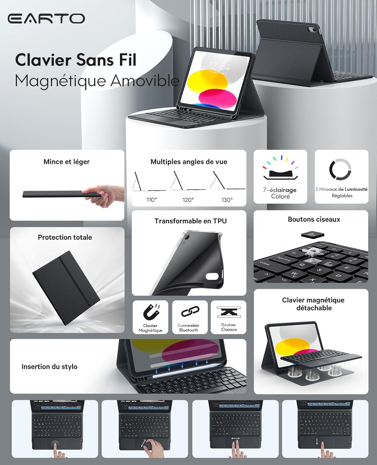 Earto billentyűzet használat közben