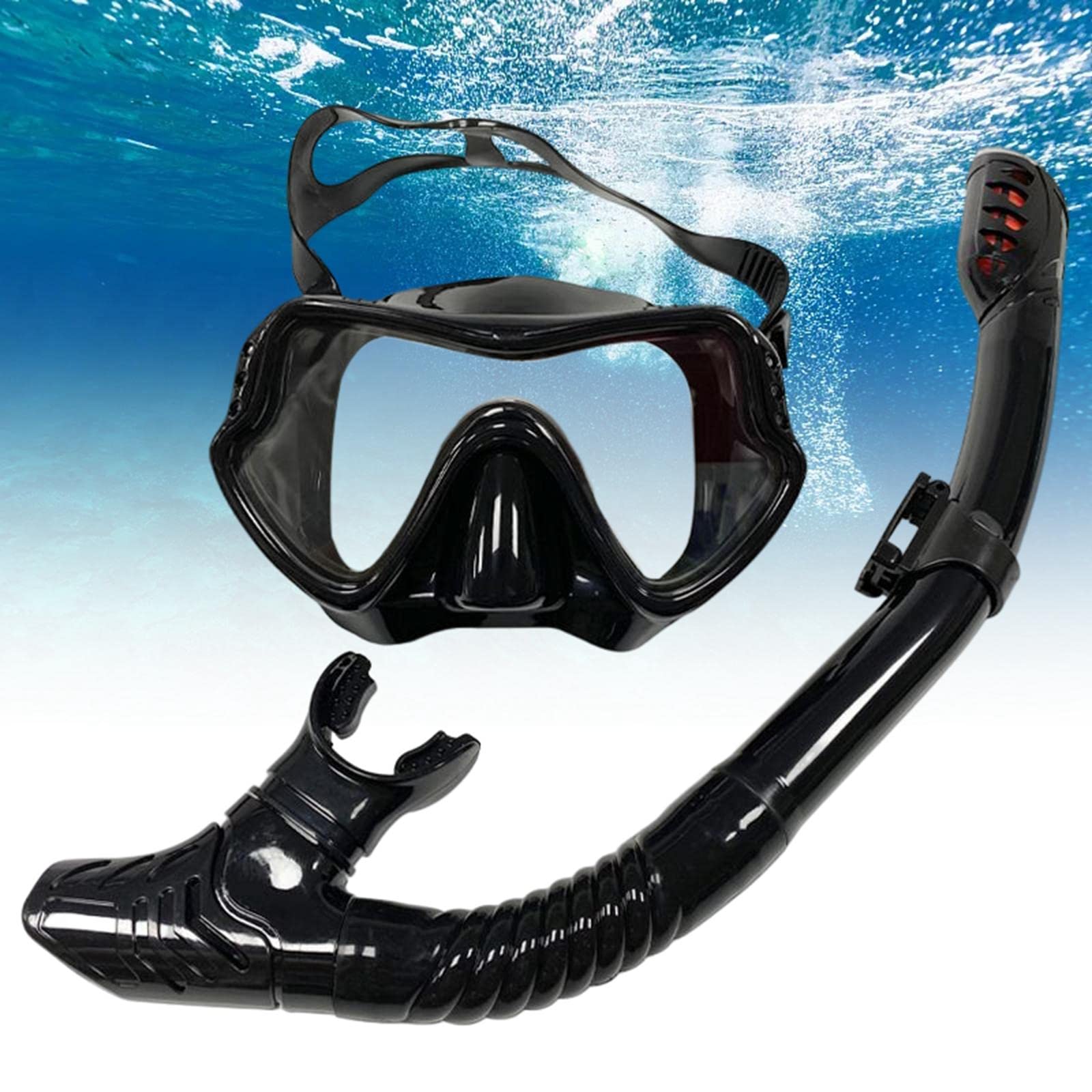 Schnorchelset Tauchausrüstung Schwimmbrille Schnorchel Tauchmaske Aus Flüssig Und Gehärtetem Glas mit Einstellbarem Band für Erwachsene Und