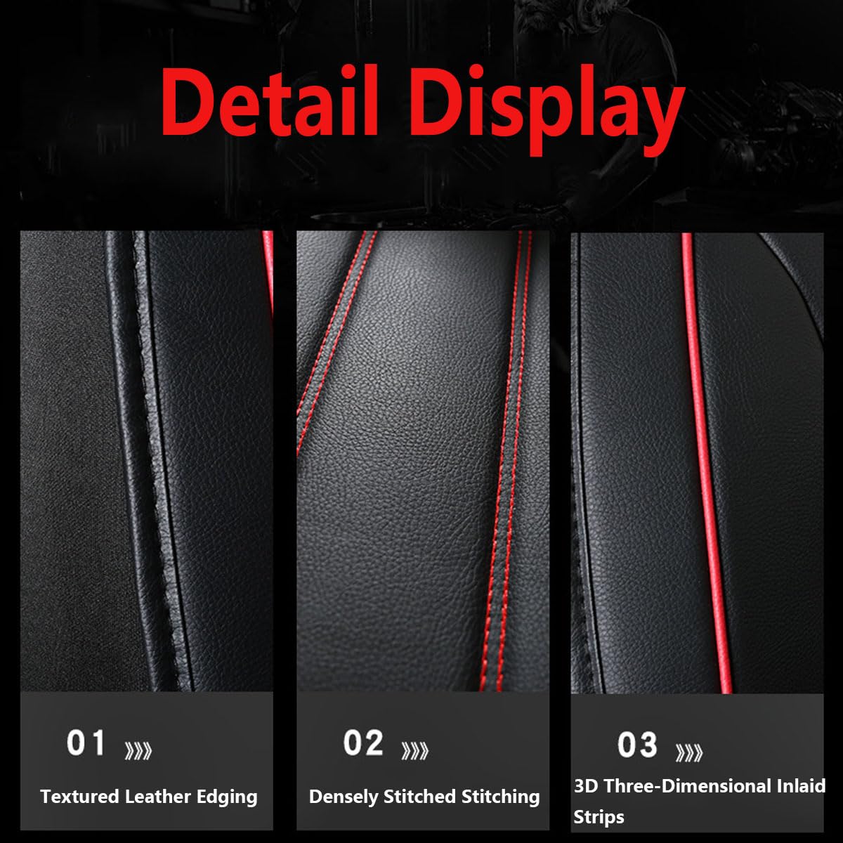 Genérico Fundas Asientos Coche para Honda CRV 2001-2006, Fundas para Asientos de Coche de Cuero Conjunto Completo, Compatible con Airbags, Diseño Envolvente Completo, Respaldo Trasero Partido