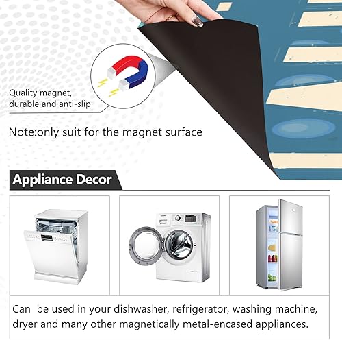 Miniatura 3 de Cubierta magnética para lavadora abierta las 24 horas, fácil actualización, calcomanía magnética para cuarto de servicio, imanes para decoración del