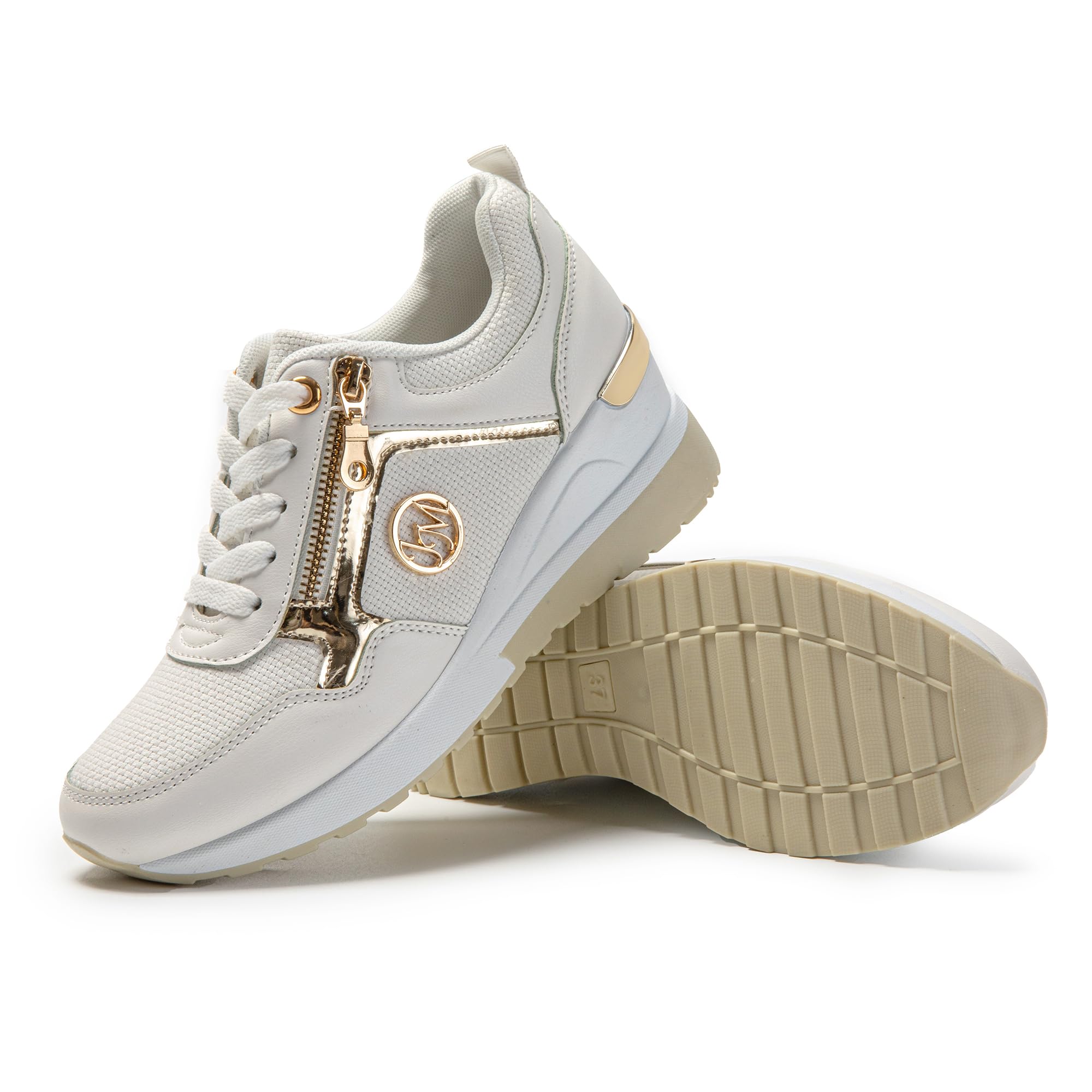 JOMIX Sneakers Donna Casual Scarpe Eleganti Sportive Tacco Zeppa Comode da Camminata