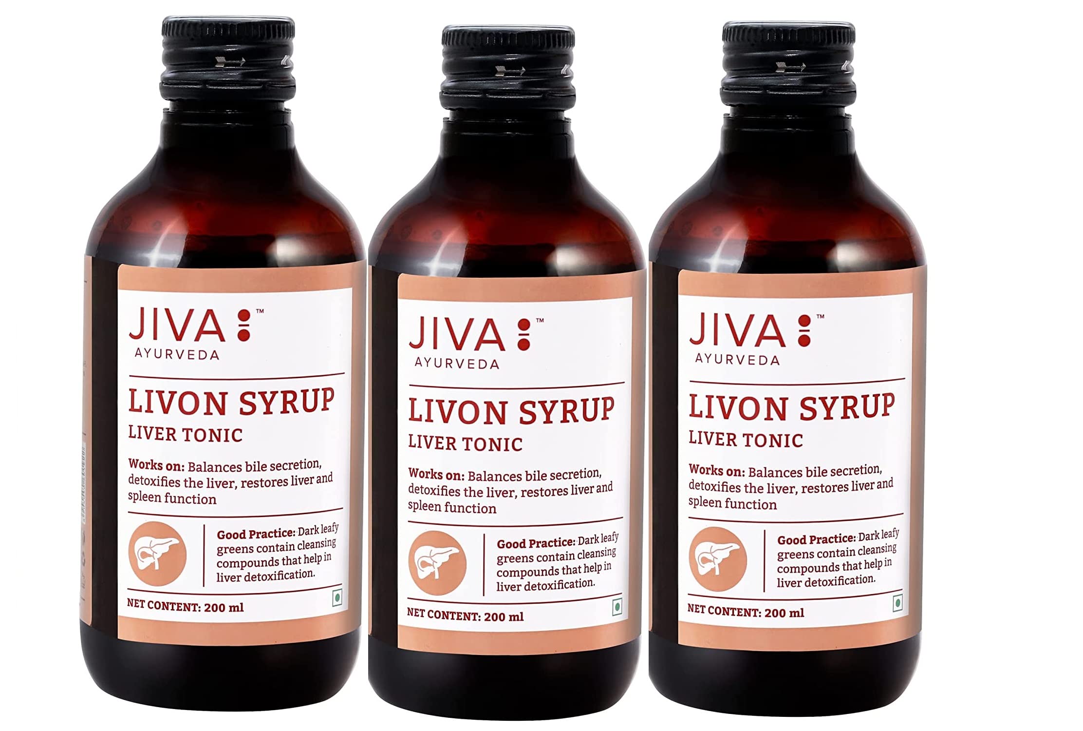 Jiva Ayurveda Livon Syrup - 200ml (Pack of 3) | For Liver Helps To Promote Digestion & Appetite | 100% Pure & Natural (B0BVBR9JS9) Amazon Price History, Amazon Price Tracker
