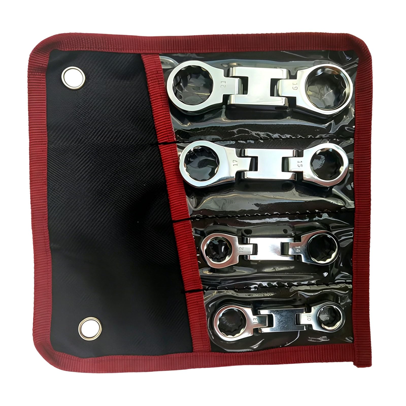 Yanzunlrn 4Pcs Compact Ratcheting Combination Wrenches Set Steel Auto Dense Spanner Dense Spanner