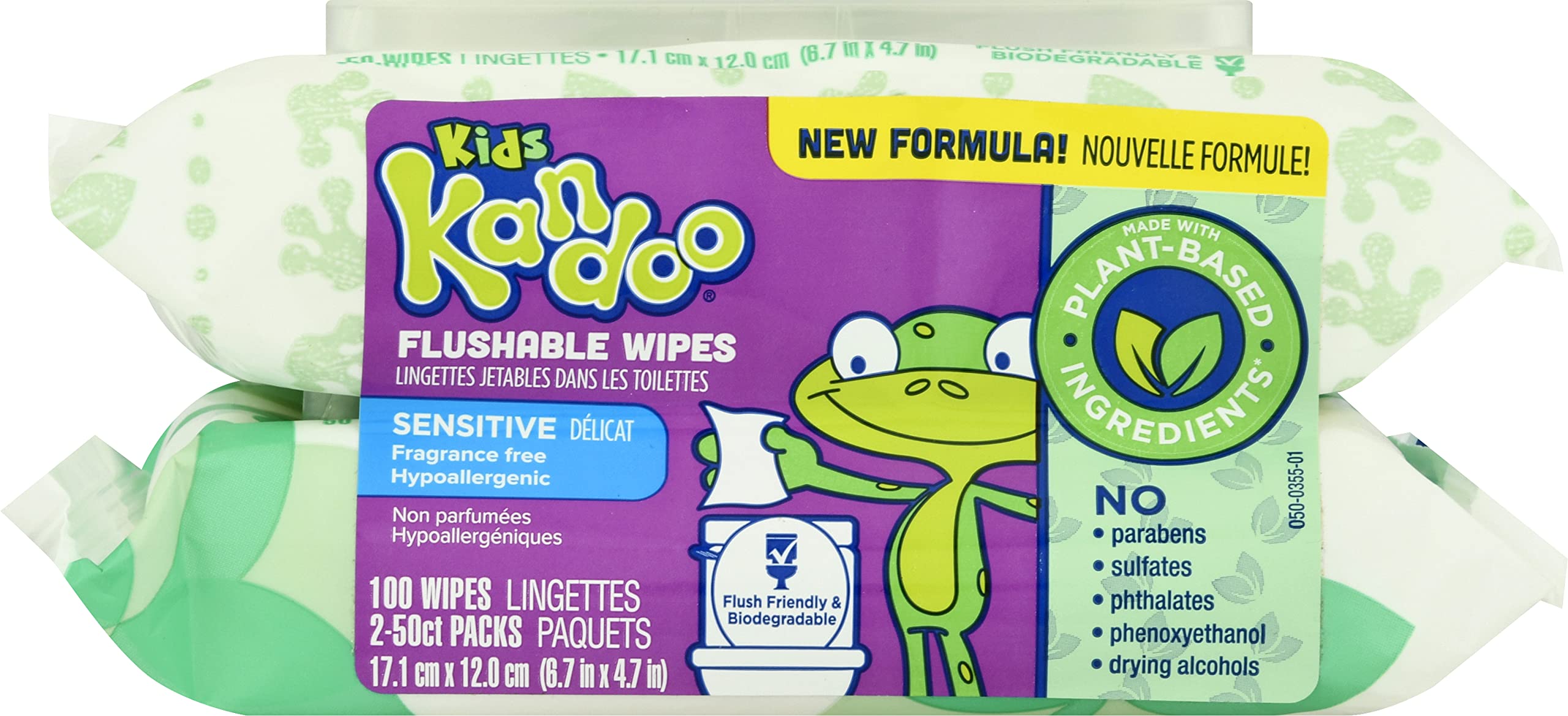 Kandoo Einweg-Feuchttücher für empfindliche Kinder, mit Klappdeckel, 100 Stück