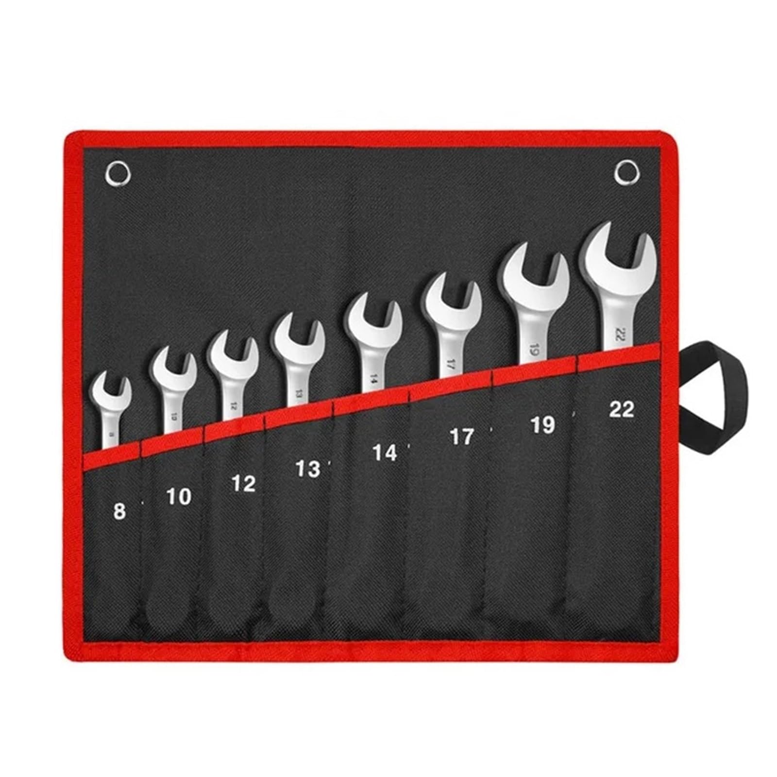 Set di Chiavi Set di Chiavi A Cricchetto con Testa Flessibile Kit di Chiavi Combinate in Acciaio al Cromo Vanadio Utensili Manuali Set di Chiavi A Cricchetto con Chiave A Bussola(8pcs(8-22mm))