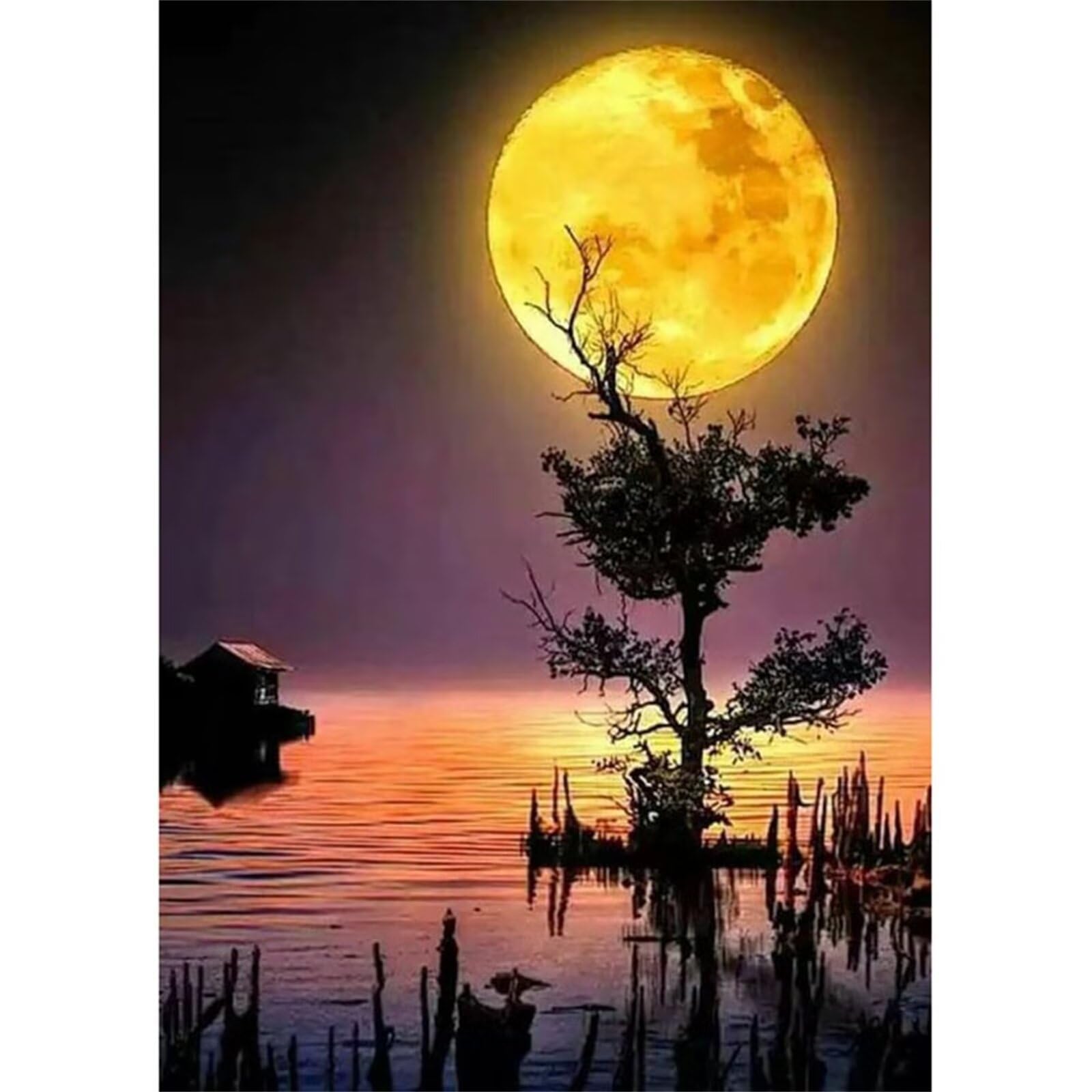 Mare di luna dorata Puzzle da 1000 pezzi, puzzle per Adulti,1000 pezzi Puzzles per Adulti e Bambini, puzzles per Gioco Familiare, Regalo Decorazione Puzzle Intelligente