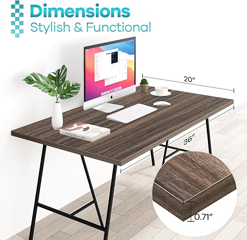 Miniatura 184 de Kaboon Mesa universal de 45.67 x 23.62 pulgadas, escritorio sólido de una pieza, encimera de melamina reversible, escritorios dobles, escritorio en