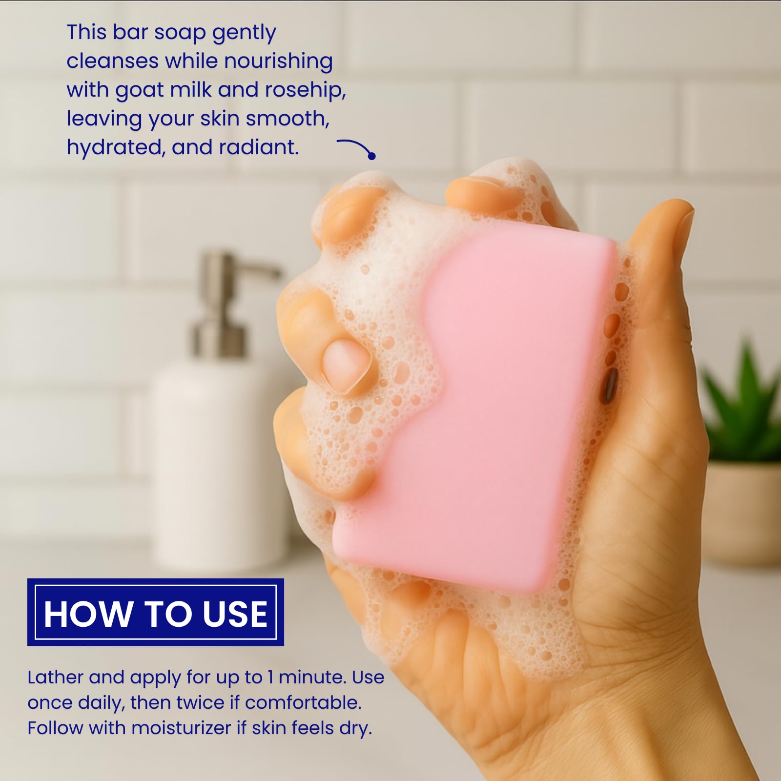Amazon.com : Skin Science Premium Radiance Bar Soap with Glutathione Goat  Milk and Rosehip for Smooth Nourished Skin Cleanse and Daily Care