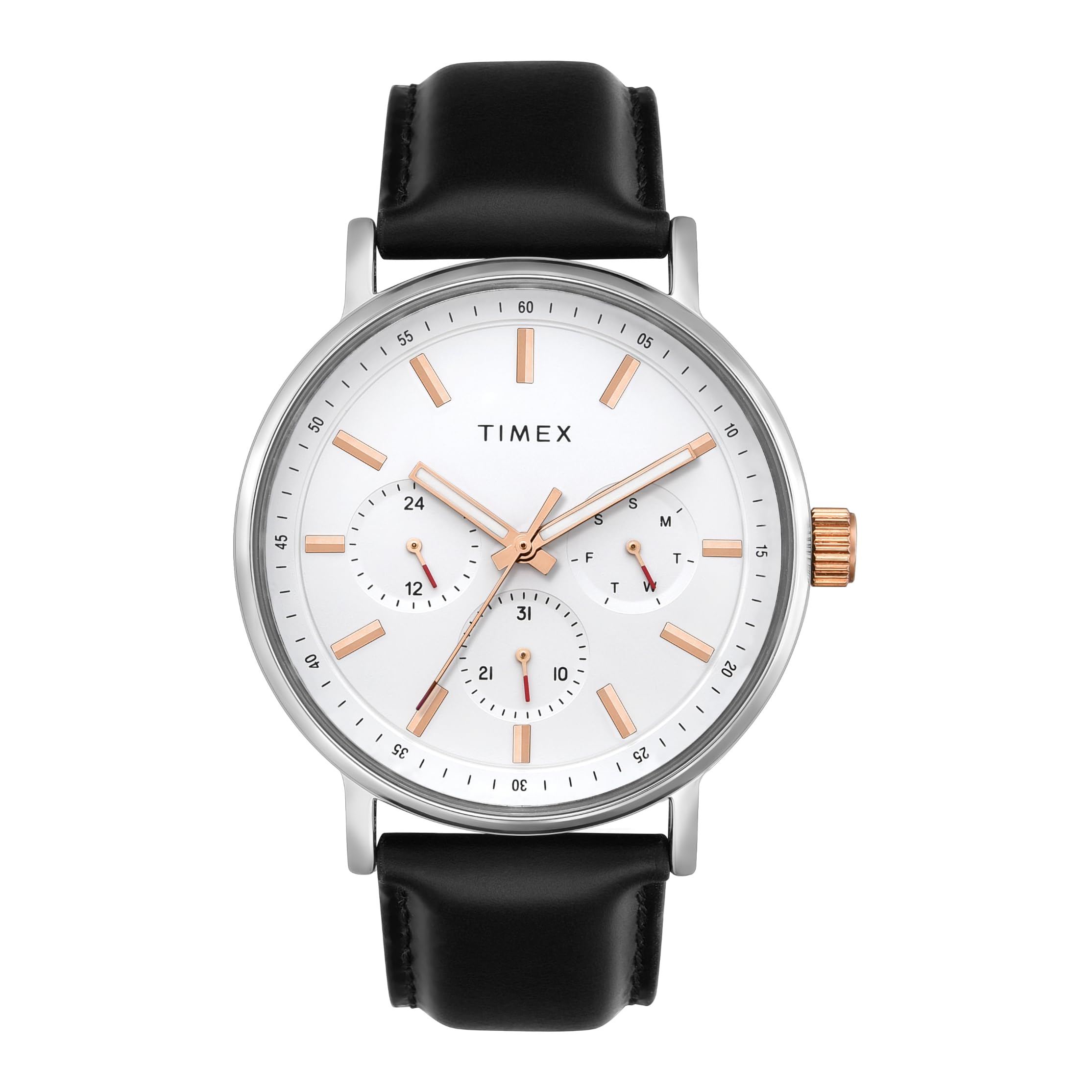 TIMEX Leather Men White Round Multifunction Dial Analog Watch- Tweg20021 (B0CQRPGBWP) Amazon Price History, Amazon Price Tracker