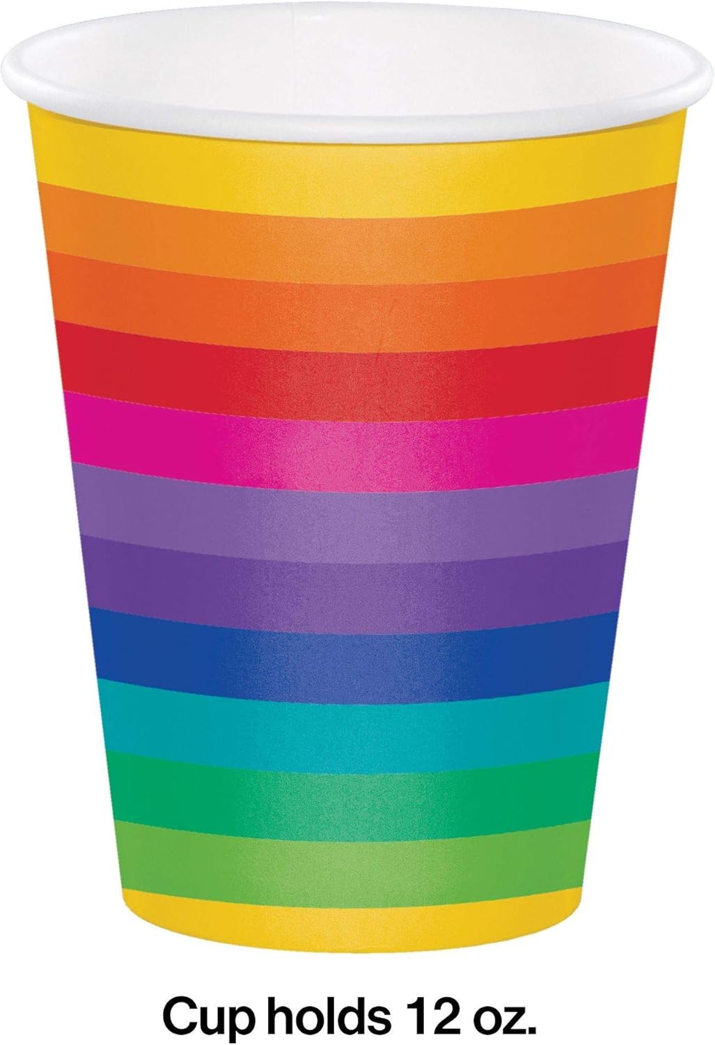 Club Pack of 96 Rainbow Fun Disposable Plastic Drinking Party Tumbler Cups 16 oz.