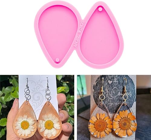 Molde brillante de silicona para pendientes, resina de resina hecha a mano, para manualidades, talla M Molde brillante de silicona para pendientes, resina de resina hecha a mano, para manualidades, talla M