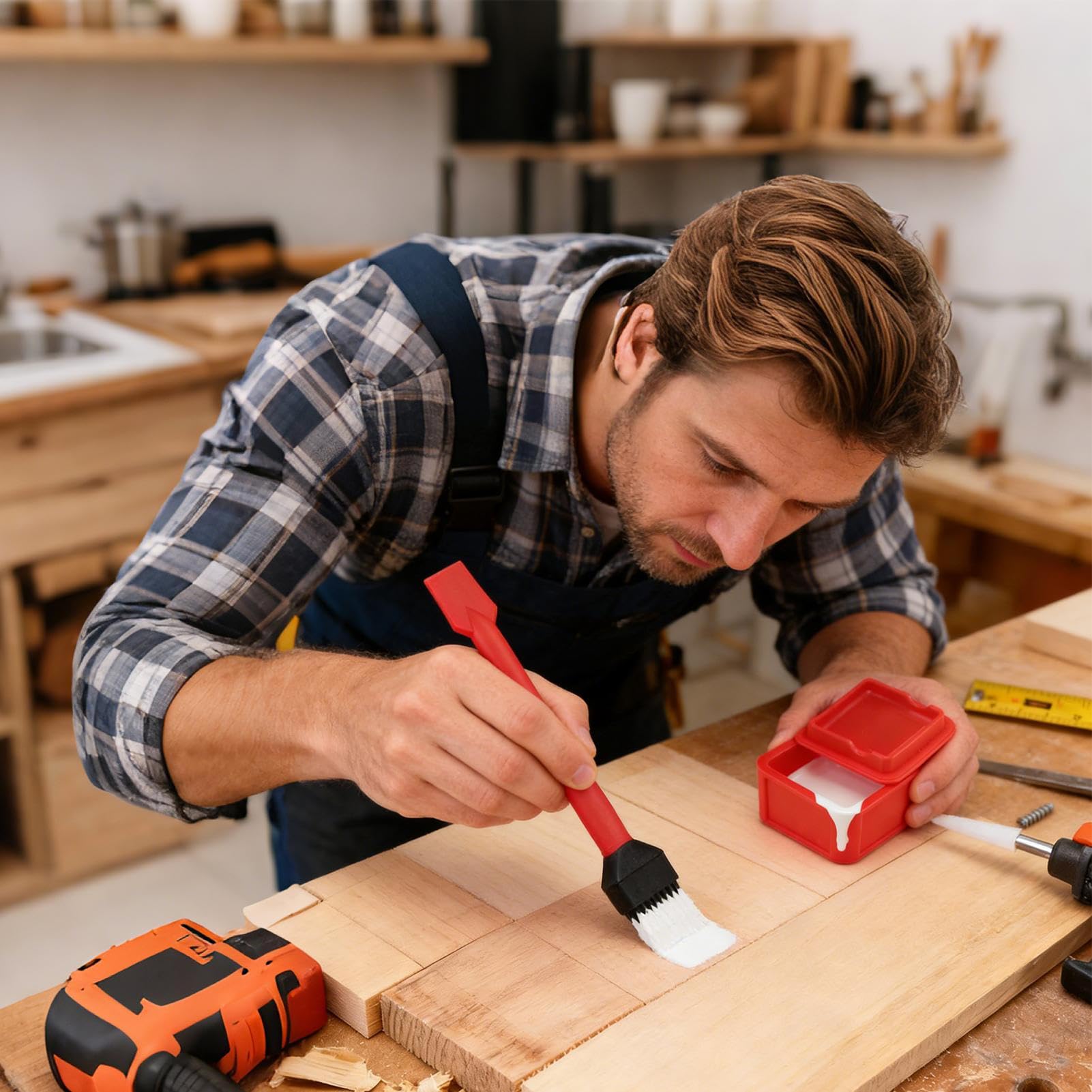 Applicatore colla legno Erogatore adesivo legno | Rullo multifunzionale per applicazione di colla per mobili, artigianato, esterno, cartone e falegnameria