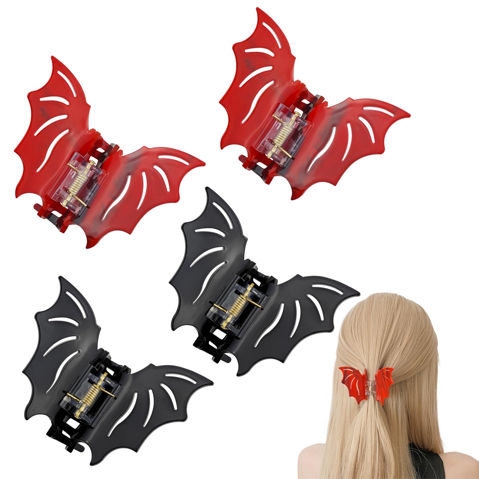 Minkissy Fascia E Fermagli Per Capelli Con Pipistrello Di Halloween – Accessori Cosplay Rosso