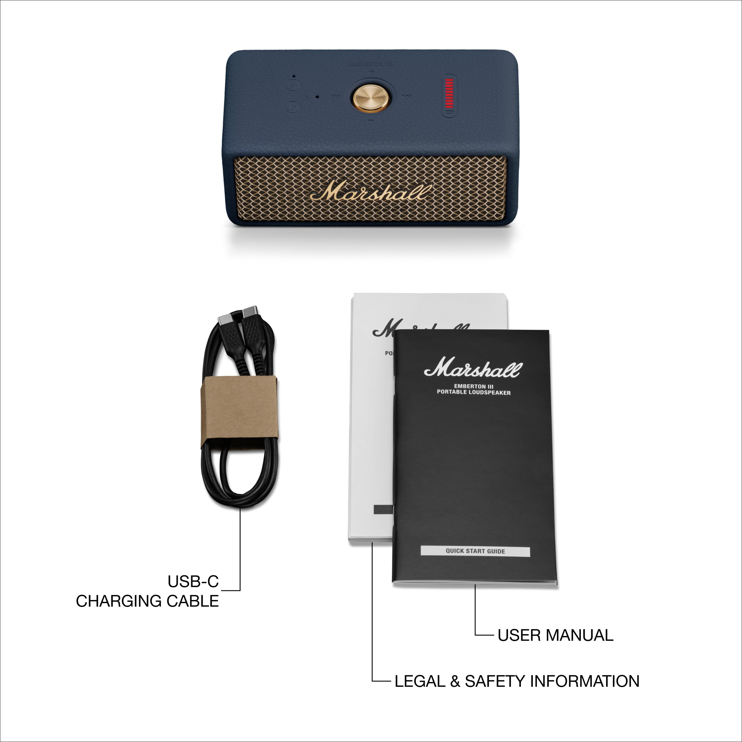 Marshall Smartchoice Emberton III Compact Portable Bluetooth Speaker with 32+ Hours of Playtime, (360° Sound), Dust & Waterproof (IP67) – Midnight Blue. — Amazon image 9