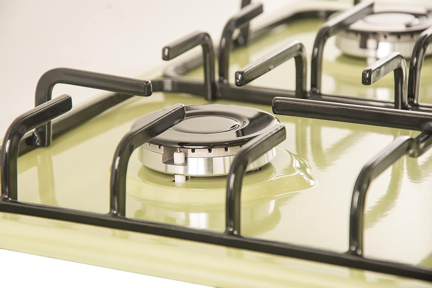 ABBA 24" 4 Burner Color Gas Cooktop - Gas Stove Top with Aluminum and Enamel Burners, Easy to Clean (Green)