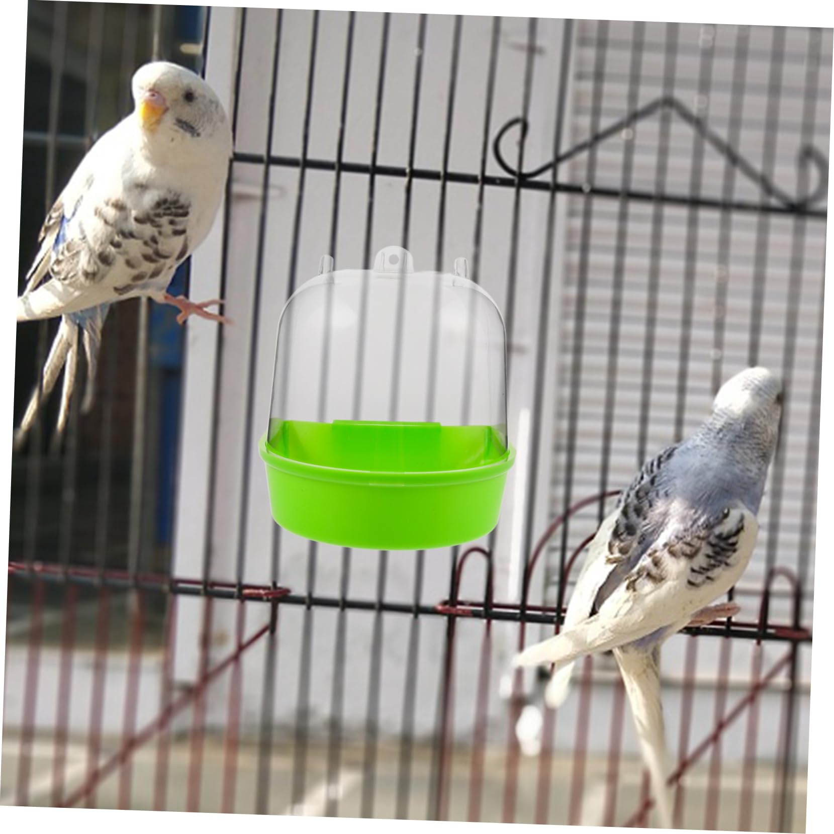BESPORTBLE 4pezzi Vasca da Bagno per Uccelli Box da Bagno per Pappagalli Vaschetta Appendibile per Pulizia e Divertimento Resistente e Riutilizzabile Accessori per Piccoli Animali Domestici