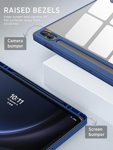 Miniatura 8 de MoKo Funda para Samsung Galaxy Tab S9 FE Plus de 12.4 pulgadas 2023 (SM-X610SM-X616), funda ligera de triple pliegue para tablet, TPU transparente +