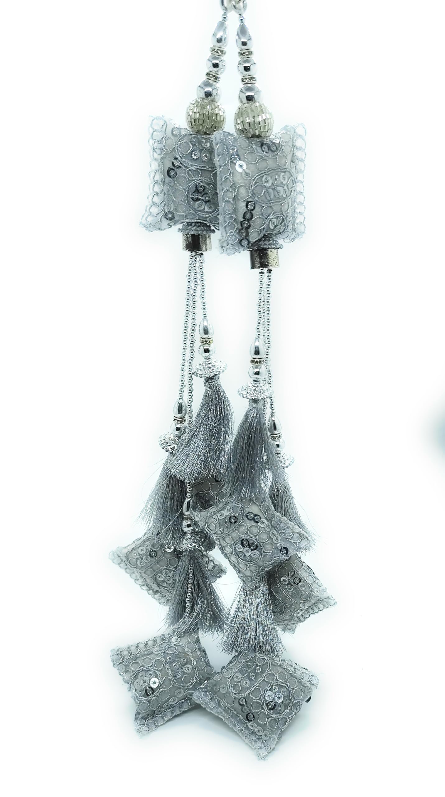 Beautiful Wedding Ethnic Tassels Hanging Latkan for Blouse Lehenga Choli Dress (Size Long - 2 PC)-image-2