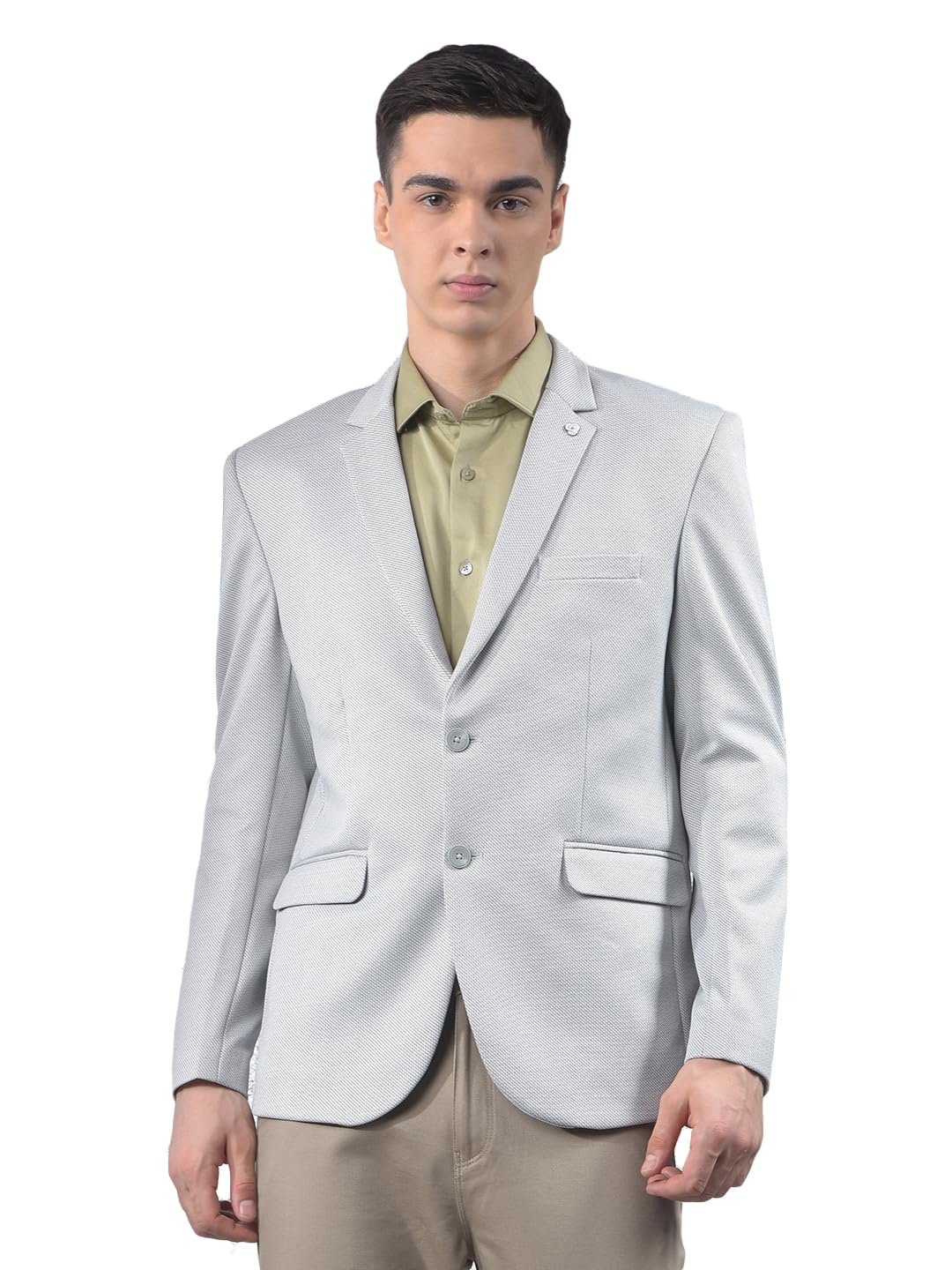 crimsoune club Men's Grey Notched Lapel Single Breasted Blazer-picture-23