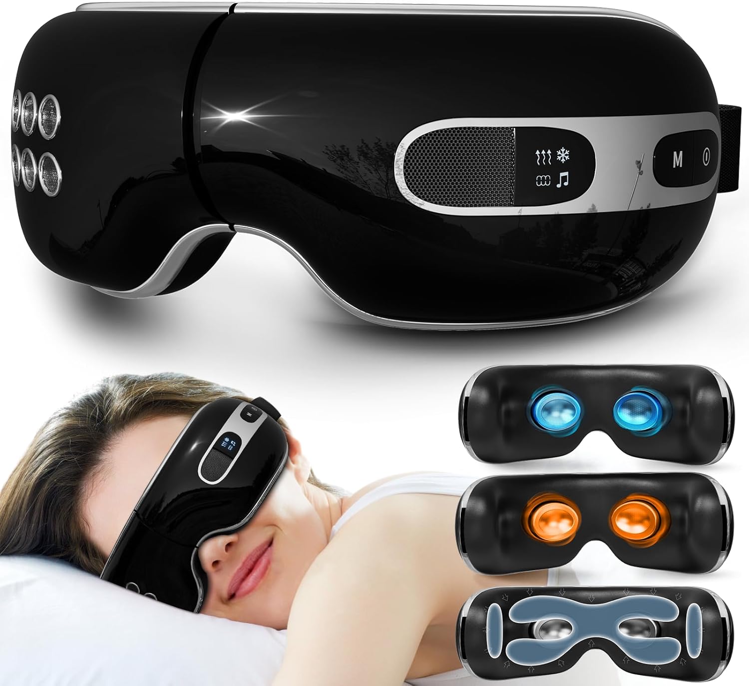 Huhubol Eye Massager with Heat and Cooling Relax Eye Strain