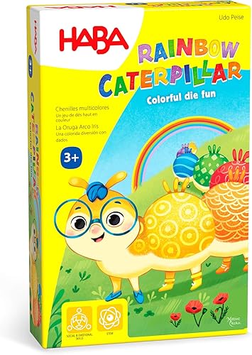 HABA Little Rainbow Caterpillar Mini juego de colores y patrones a partir de 3 años