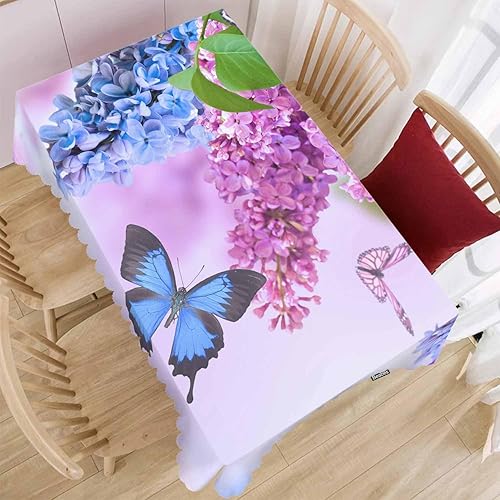 Miniatura 2 de Mantel de cocina de mariposas, flores naturales, mariposas, para interiores y exteriores, mantel antiaceite, para banquetes de boda, manteles de