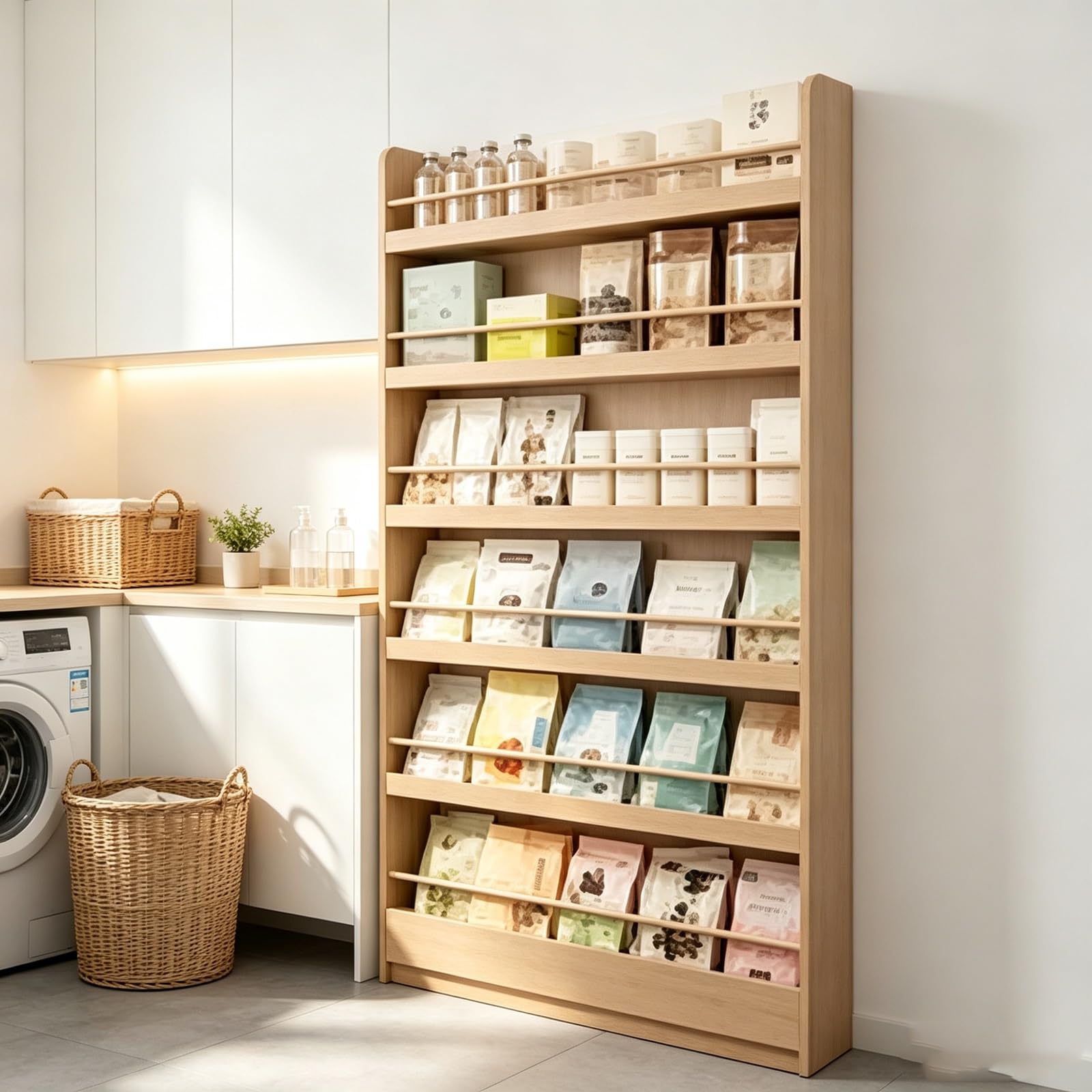 LCNDKF Freestanding Wooden Slanted Rack