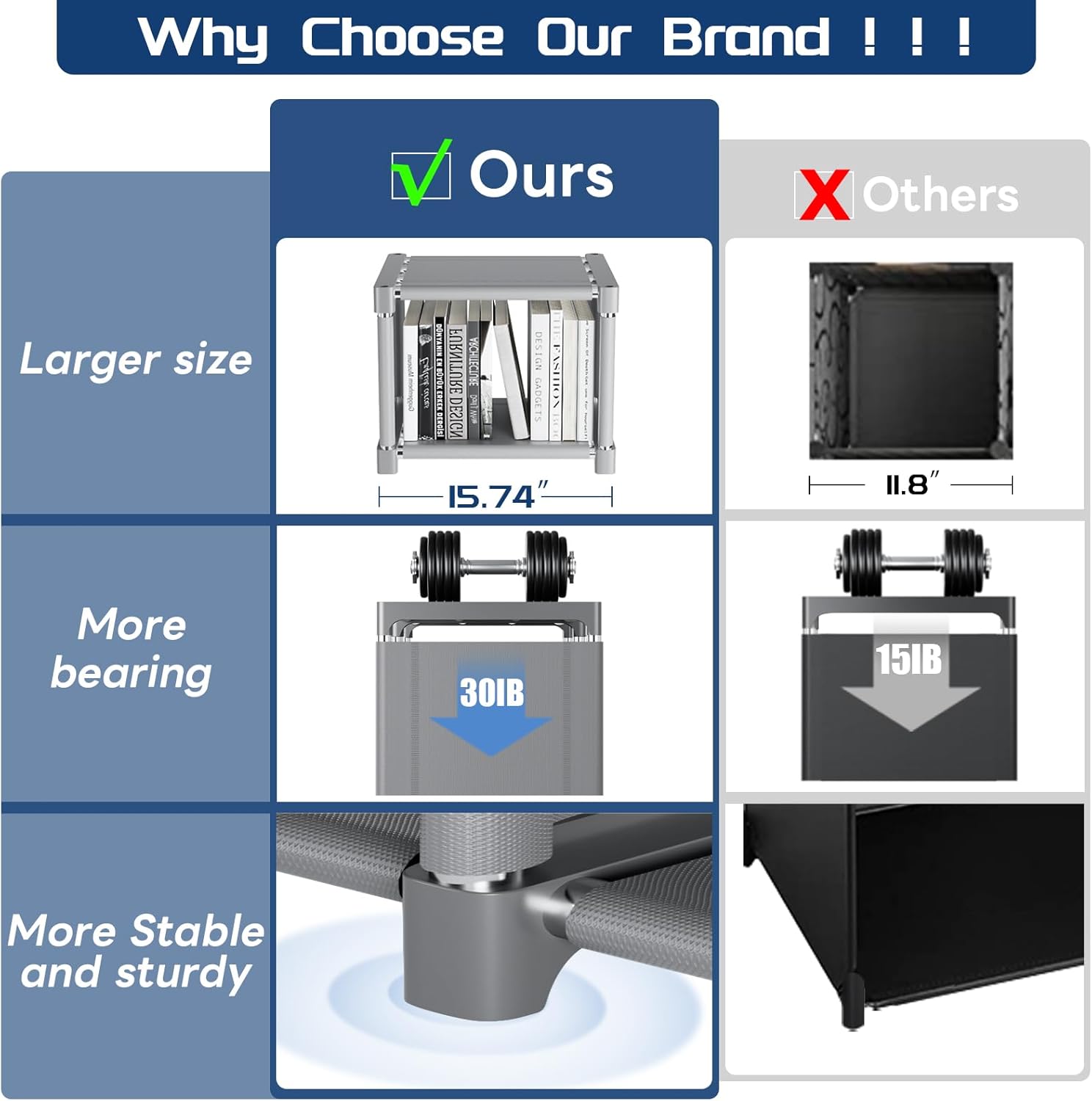 Mavivegue Book Shelf, 20 Cube Storage Organizer, DIY Bookcase, Metal Cube Bookshelf,Tall Book case for Bedroom, Living Room,Office,Closet Storage Organizer, Grey Cubicle Storage Rack