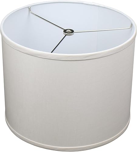 FenchelShades.com 12 pulgadas de diámetro superior x 12 pulgadas de diámetro inferior, 9.5 pulgadas de altura, pantalla de tambor de tela, accesorio