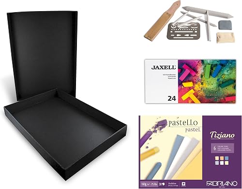 Honsell 14-99890 - Pastellfarbenset "Pastelli" - Künstler Set, Schwarze Aufbewah