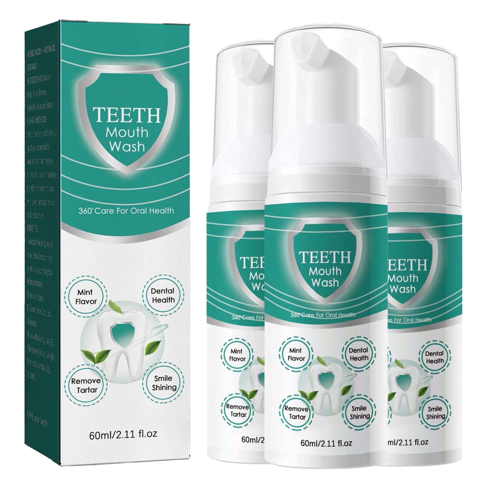 Mouthwash Foam, Teeth Total Care Mouthwash, Teeth Whitening, Deep Cleaning, Fresh Breath, Solve All Oral Problems (3)