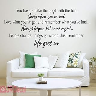 Life goes on- inspiring quotes wall stickers, Motivational Quote Vinyl Wall Art Stickers, quotes vinyl wall decals Nursery, Office, School, home