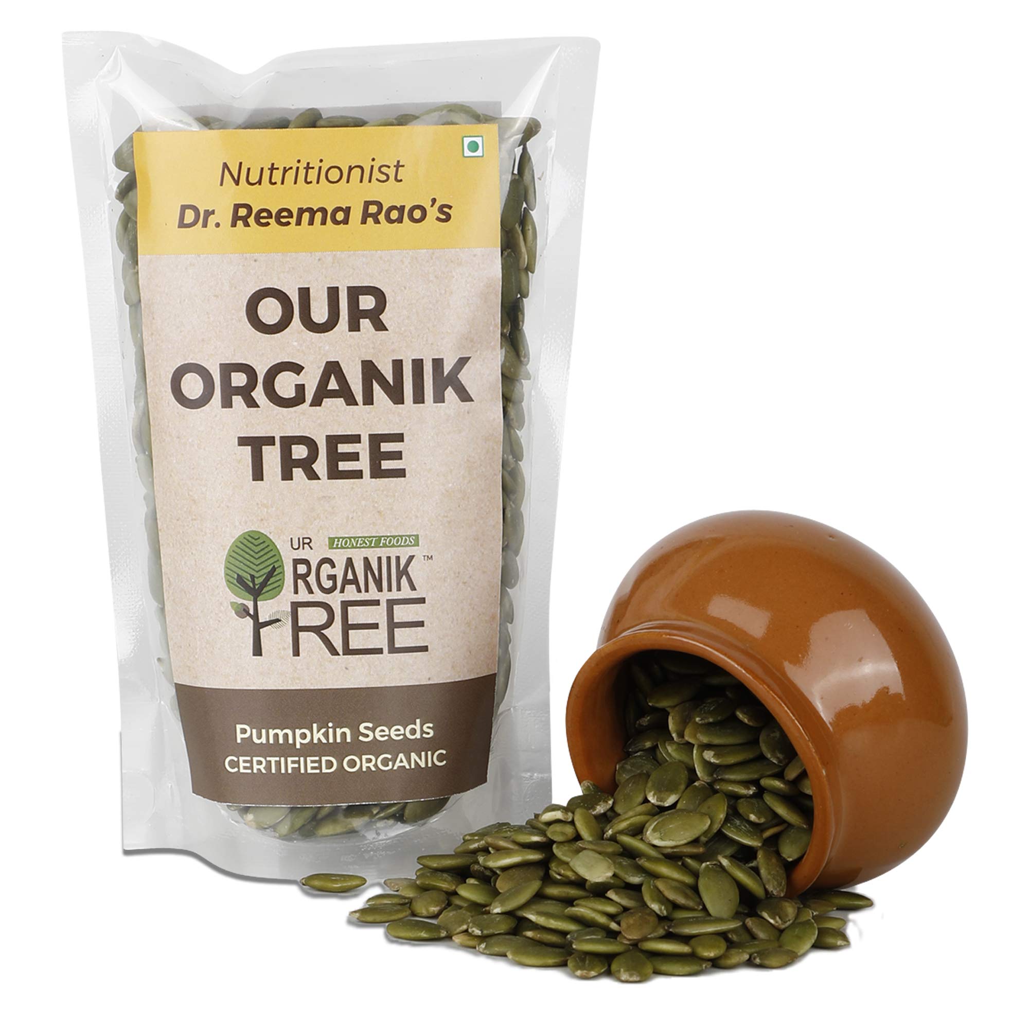 Our Organik Tree Certified Organic Pumpkin Seeds for Eating | Protein Fiber Omega 3 | Healthy Seeds | Superfood | Weight Loss (200gm)