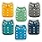 ALVABABY Baby Cloth Diaper 6 Pack with 12 Inserts One Size Cloth Diaper Covers Adjustable Washable Reusable for Baby Girls and Boys