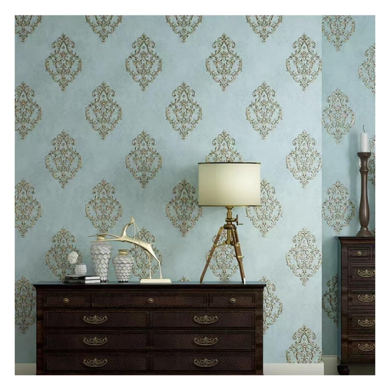 Lxlambentive European Style Self Adhesive Wallpaper – 3D Embossed, Eco-Friendly & Peel and Stick Wallpaper, 53cm Roll for Living Room, Bedroom, Kids’ Room, Feature Walls(V,0.35 * 9m)