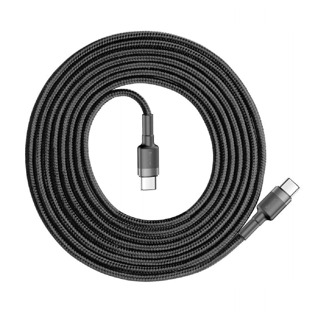Baseus USB C To USB C Cable 1M 60W Fast Charging USB Type C Charger Cable Braided For iPad Pro MacBook Pro 2020 Surface Book 2 Type C Devices Black