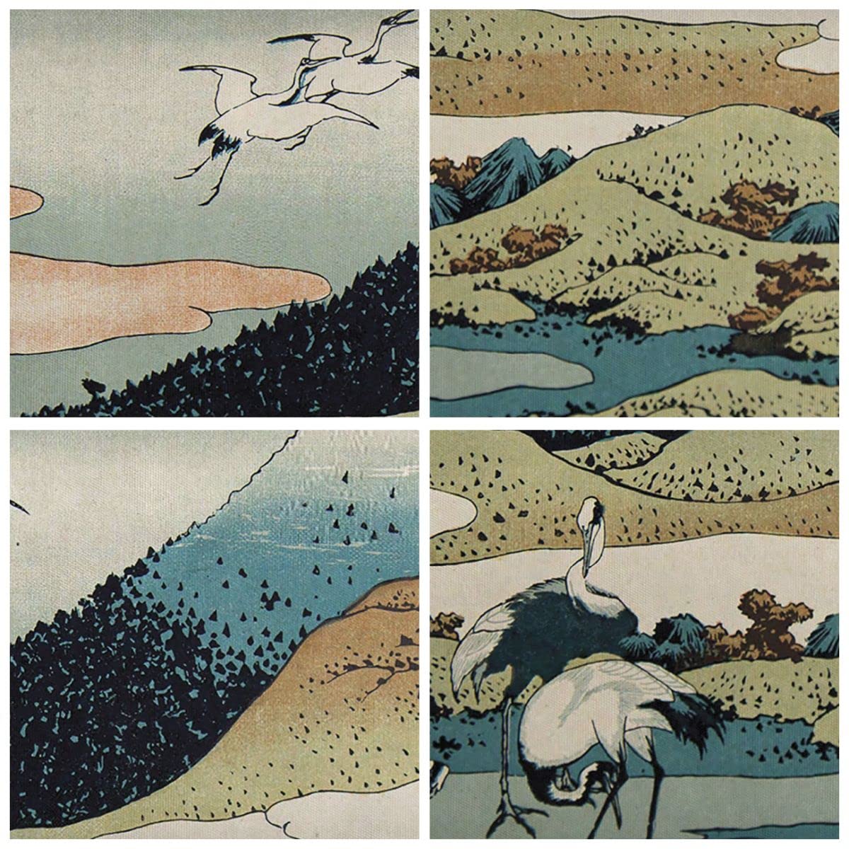 Lienzos decorativos 100x70cm Cuadro Sobre Lienzo Moderno Japón Grullas Imagen Grande Dormitorio Cocina Cuadros Pared Imágenes Cuadros Decoracion Salon Wall Art Prints Decor Canvas AA100x70-4541