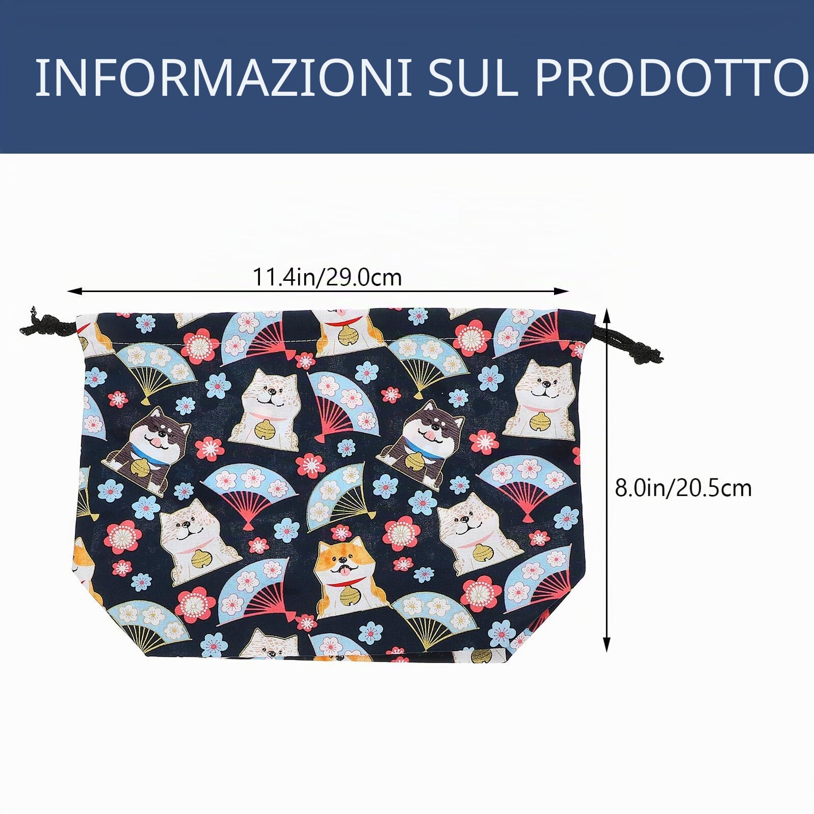 Abaodam Set 2 Pochette Termica per Solari in Cotone Riutilizzabile Coulisse, Borsa Pranzo Donna per Ufficio e Uso Outdoor, Sacchetto Pranzo Bento Box Comodo e Resistente